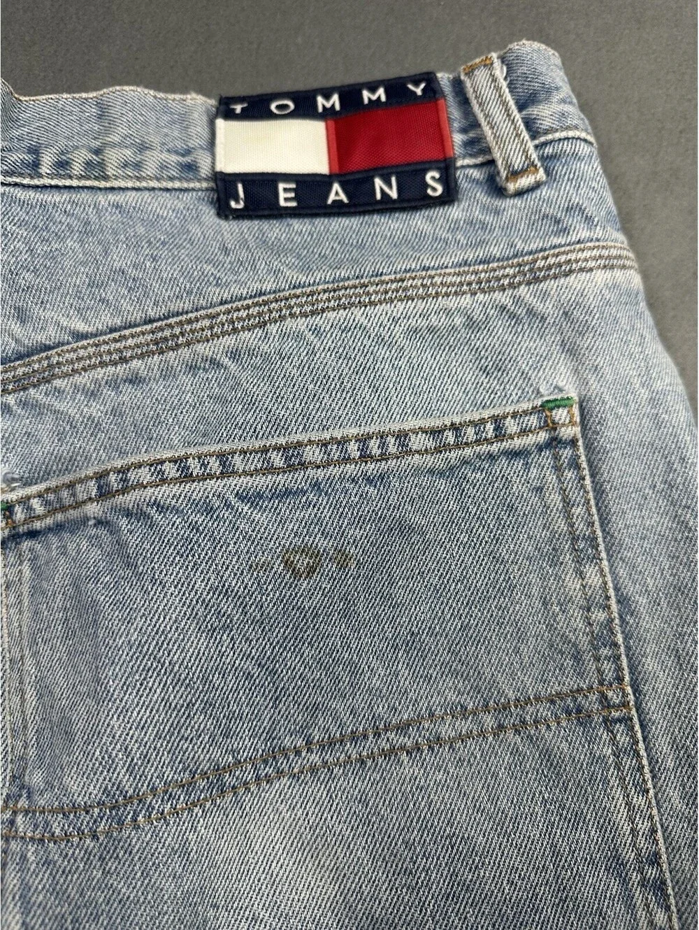 Mens Tommy Hilfiger Baggy Carpenter Jeans Blue Y2K Vintage Streetwear 34x30